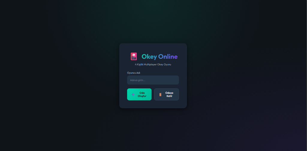 Çok Oyunculu Web Tabanlı Okey Oyunu Projesinin Oyun İçi Görüntüsü
